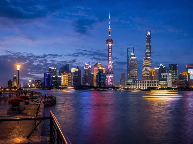 Shanghai skyline and riverside